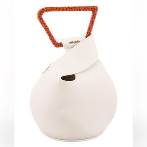 Mini Astrea Handle Bag Cult Gaia Authentic Chic Leather Unique Neutrals White